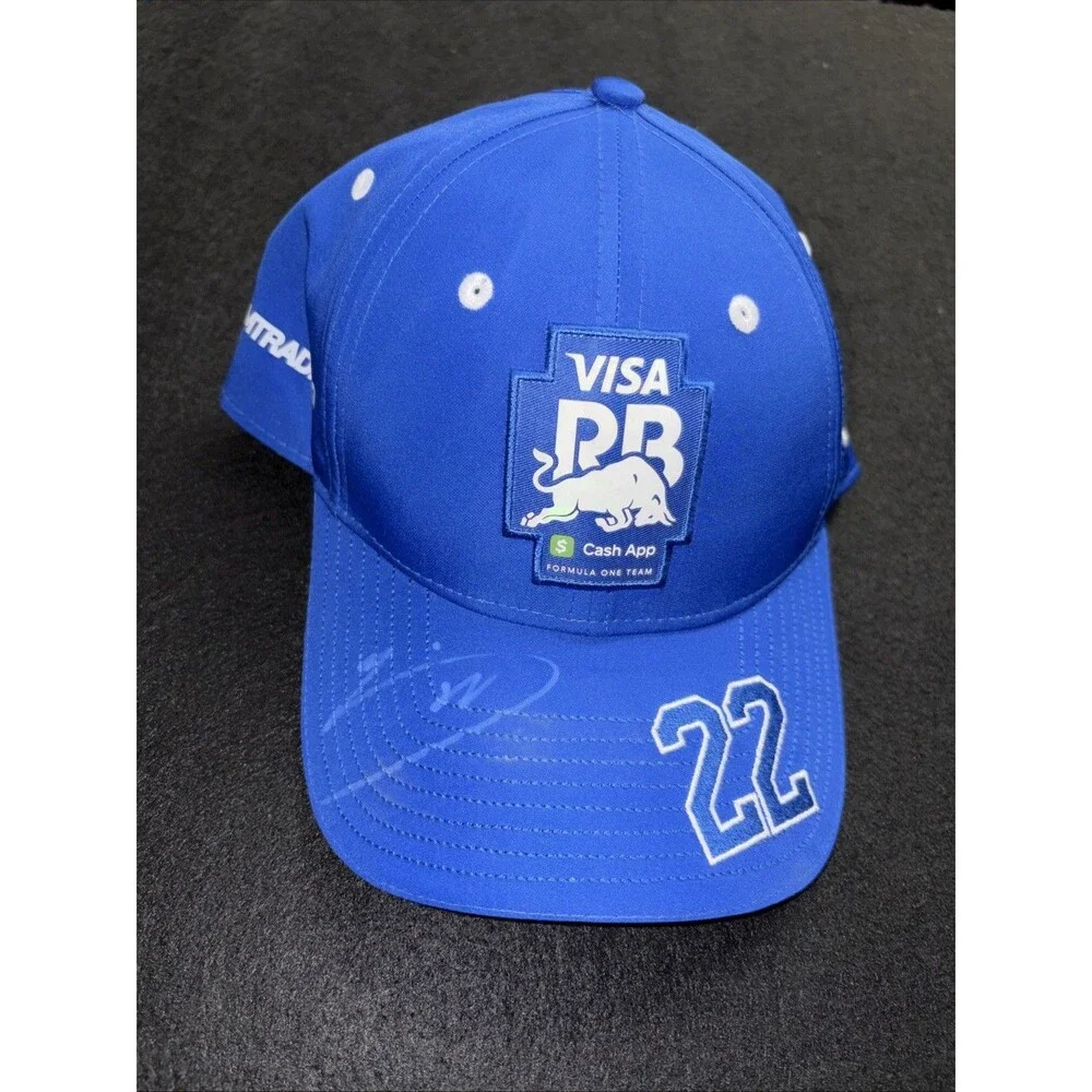 Visa Cash App RB Formula 1 Team Cap Red Bull Yuki Tsunoda Autographed #22 Blue